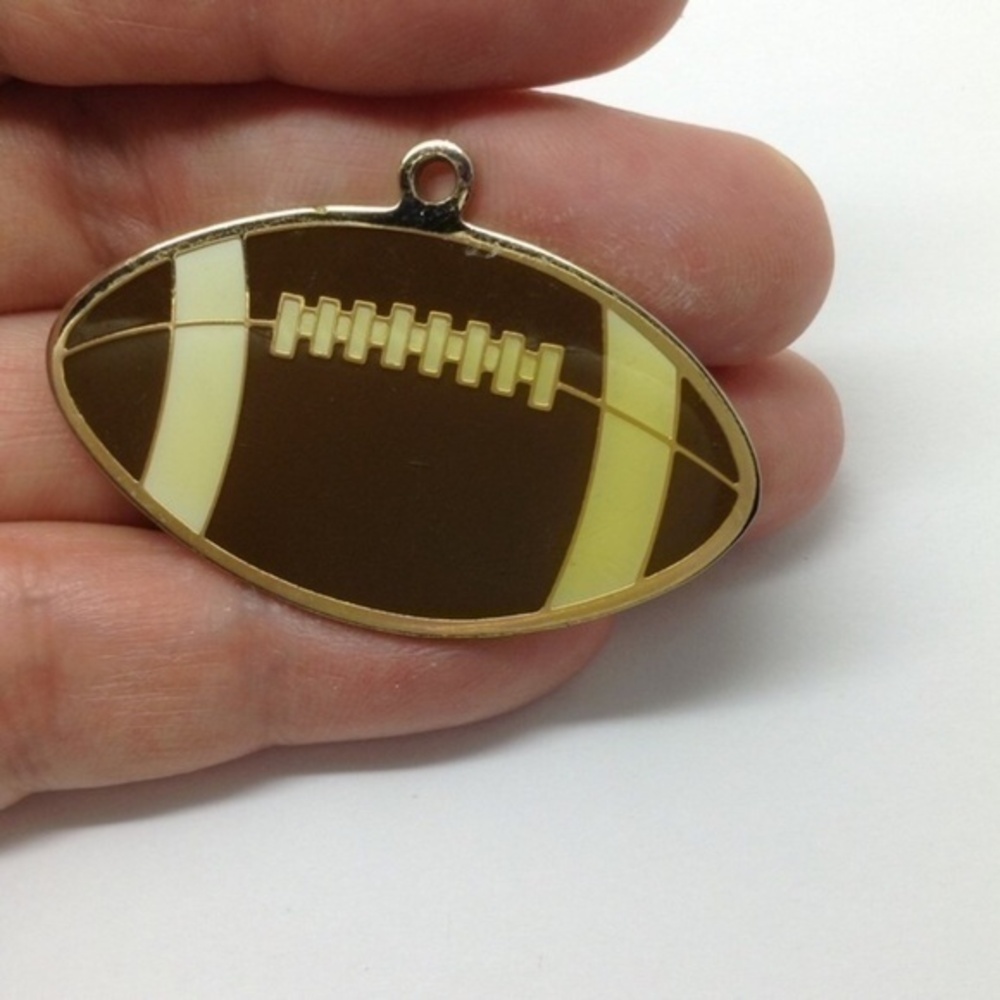 2” brown football pendant